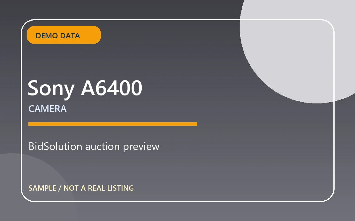 ภาพ[ตัวอย่าง] Sony A6400 พร้อมเลนส์ Kit · ชุด 01 สำหรับประมูลออนไลน์